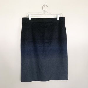 COS ombré blue pencil skirt wool - 10